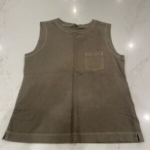 Old Navy Taupe/Green Crew Neck Tee w/ Pocket